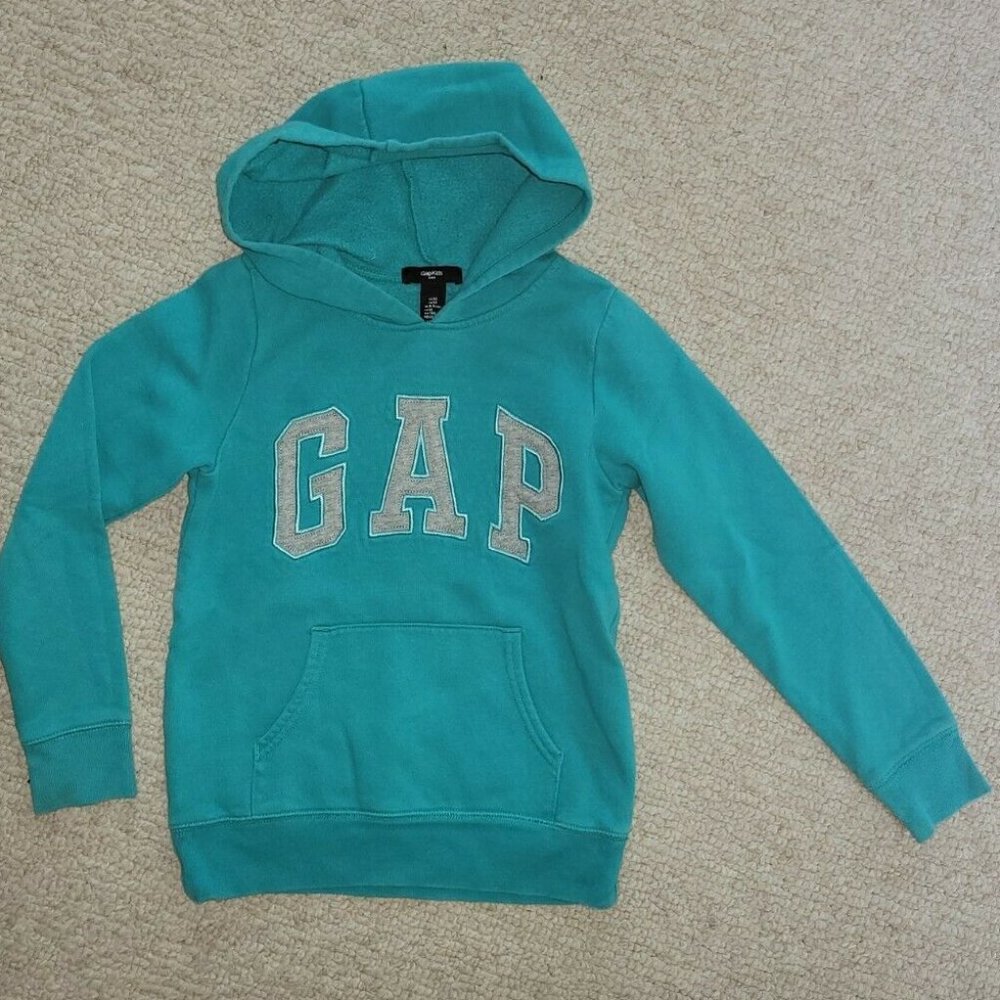 Gap Teal hoodie Large front logo sz M